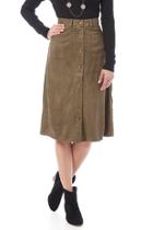  Olive Faux Suede Skirt