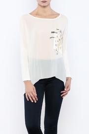  Printed Pocket Cream Top
