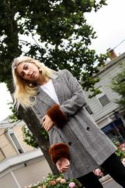  Faux Fur Cuff Blazer