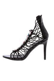  Black Bejeweled Heel