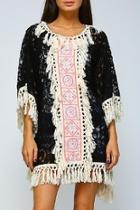  Geometric Crochet-tassel Dress