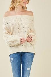 Off-shoulder Knit Sweater