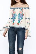  Embroidered Off The Shoulder Top