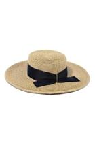  Black-ribbon Straw Sun-hat