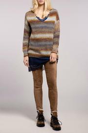  Baja Ribbed V Neck Sweater