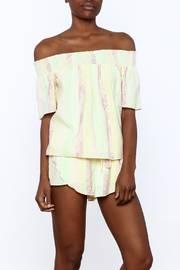  Yellow Stripe Print Top