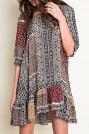  Printed Ruffle Dress
