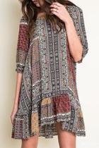  Printed Ruffle Dress