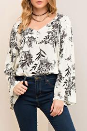  Floral Print V Neck