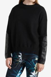  Leather Trim Sweater
