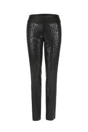  Lola Black Leopard Print Metallic Pants W Side Stripe