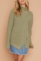  Laceup Turtleneck Sweater