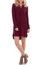  Merlot Laceup Dress