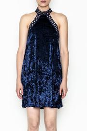 Navy Velvet Halter Dress