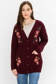  Floral-emroidered Knit Cardigan
