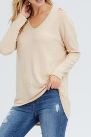 Tan Open-shoulder Top