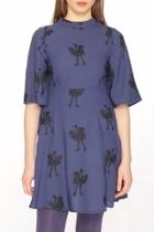  Embroidered Ostrich Dress