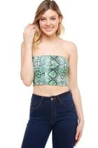  Snake-print Tube Top