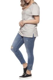  Studded Shoulder Tee