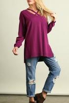  Hi Lo V Neck Sweater