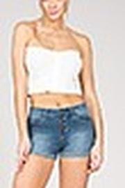  4 Button Denim Shorts