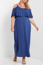  Blue Flutter Maxi Dress