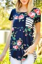  Floral And Stripes Tops