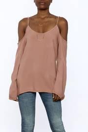  Mauve Cold-shoulder Top