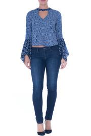  Claudia Choker Collar Bell Sleeve Blouse