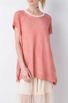  Coral Thermal-knit Top