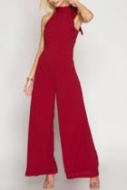  Halter Wide-leg Jumpsuit