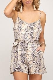 Sash-waist Snake Romper