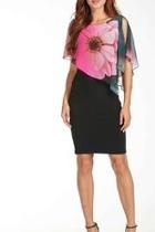  Black Floral Bodycon Dress