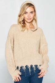  Distressed Beige Hoodie