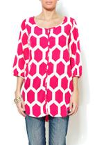  Gold Button Printed Tunic