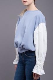  Contrast Balloon Sleeve Sweatshirt