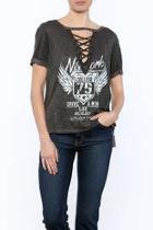  Lace Up Graphic Tee