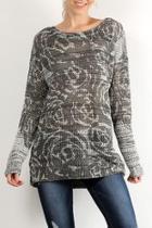  Printed Pullover Sweater