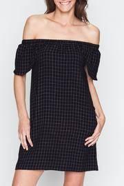  Off Shoulder Grid Dress