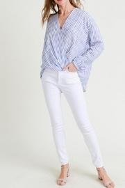  Stripe Surplice Blouse