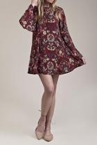  Burgandy Floral Dress