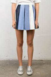 Pleated Denim Skirt