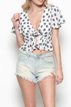  Tie Cropped Blouse