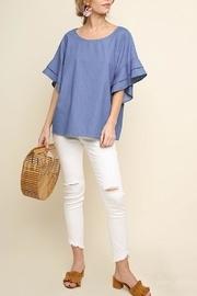  Ruffle Denim Top