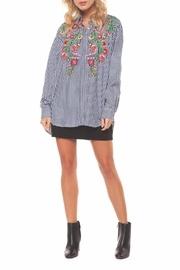  Embroidered Check Blouse