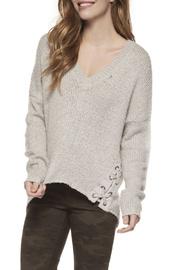  Lace Up Eyelet Sweater