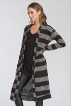  Striped Cardigan Black