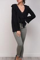  Ruffle Neck Top