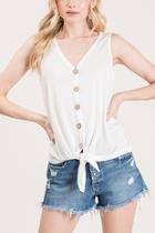  Knot & Button Front Tank