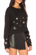  Cropped Eyelets Sweatshirt